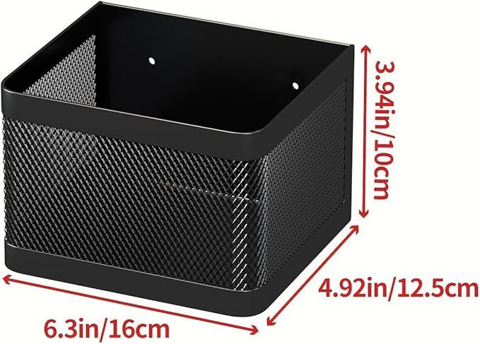 1 Pcs Magnetic Shelf For Fridge Shelves For Whiteboard Classroom Basket Organizer Holder Locker Storage Magnetic Bin Box Containers For Side Of Refrigerator (Black, 6.3''L*4.9''W*3.9''H)