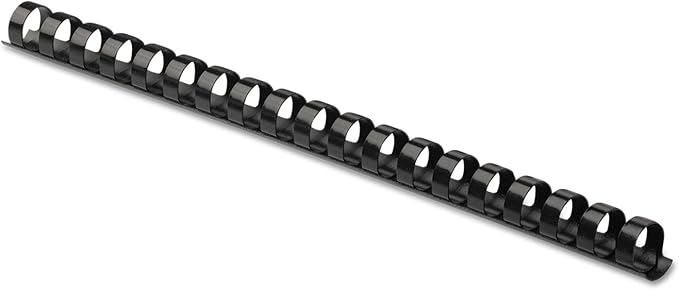 Fellowes "Fellowes 52327, Plastic Combs - Round Back, 100 Pack, Black, "5/8"",120 Sheet Capacity"