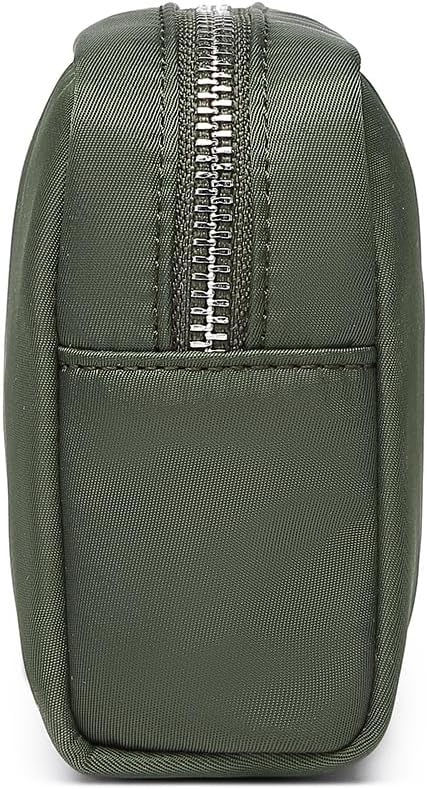 Waterproof Makeup Bag Large Capacity Women's Classic Black Wash Bag Adjustable Partition Wash Bag Brush and Cosmetic Carrying Bag… (Army Green)