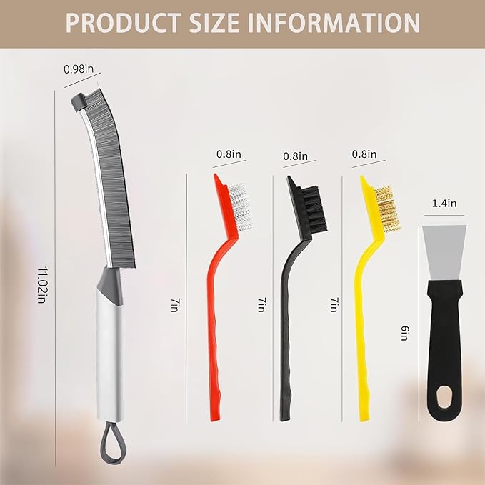 Crevice Cleaning Brush - Grout Scrub Brush, House Cleaning Supplies, Gap Cleaning Tools, Home Essentials, Gifts for Women Men, Hard Bristle Crevice Cleaner Brush for Household Use, Bathroom