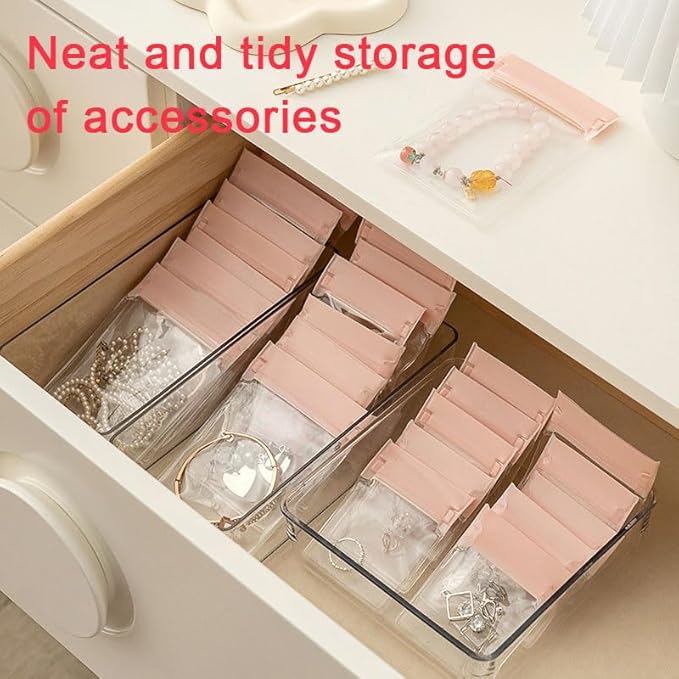 25 PCS Transparent Plastic Drawer Organizer Set, 4 Sizes of Multifunctional Desktop Drawer Organizer, Suitable for Cosmetics Jewelry As Well As small Tools in Bedrooms Bathrooms Kitchens and Offices