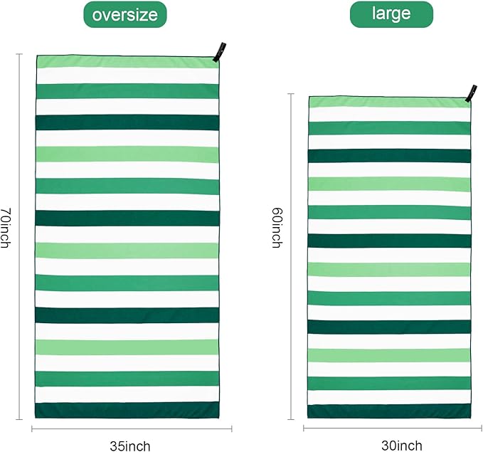 Exclusivo Mezcla Microfiber Quick Dry Beach Towel, Oversized Lightweight Sandfree Pool Towel for Swimming Camping Travel with Bag (Forest Green, 35x70 Inches)