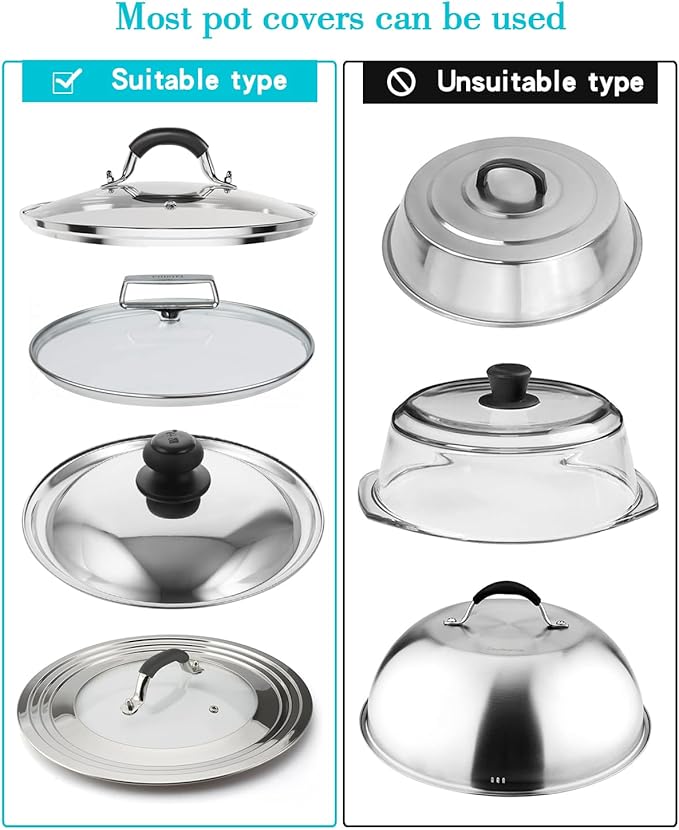 YQh pot lid holder,Two-compartment Stainless Steelcooking rack,pot lid holder while cooking,spoon rest with lid holder,spatula holder for counter,stove top shelf spoon and lid rest,pot lid organizer