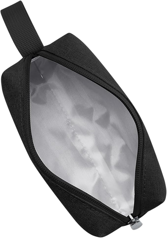 Waterproof Cosmetic Bag for Women | Soft Travel Makeup & Toiletry Organizer, Large Portable Storage for Makeup Products, Tissues, Electronics, USB Cables| Nylon, Durable & Stylish (Small-Black)