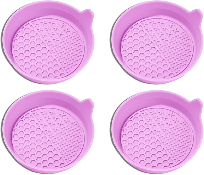 4PCS Car Cup Holder Coaster, Silicone Non-Slip Vehicle Insert Water Bottle Mat, Universal Insulation Drink Cup Pad Decor for SUV/Sedan/Truck, Automotive Interior Accessories (Pink)