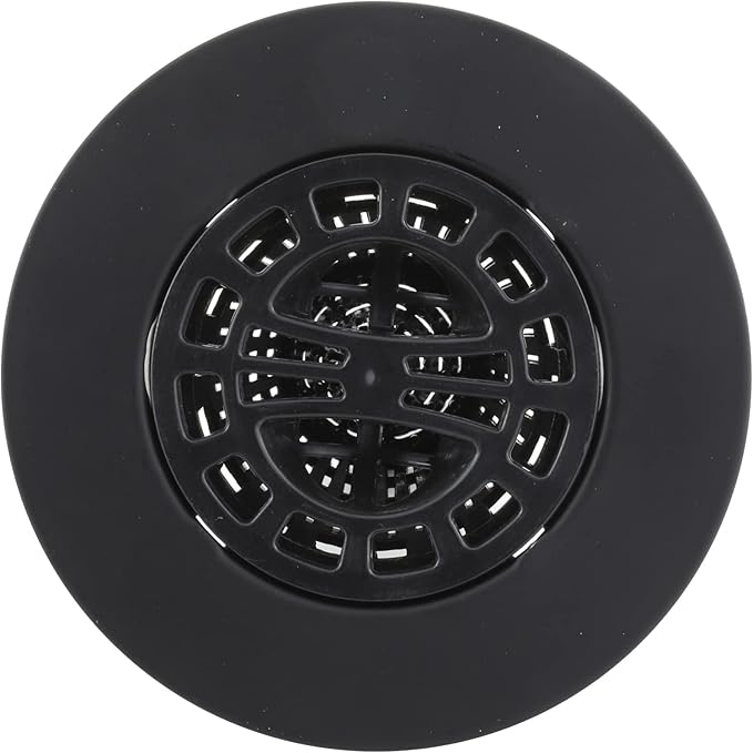 Danco Snap-in Shower Drain Cover with in-Drain Hair Catcher, 4-1/4" Round, Matte Black Strainer, (11086)
