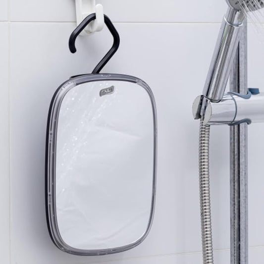 TAILI Shower Mirror, Hanging Fogless Shaving Mirror for Travel Camping, Removable Fog Free Shave for Wall, Shower Accessories, Bathroom, Portable, Shatterproof, Gift for Men Black