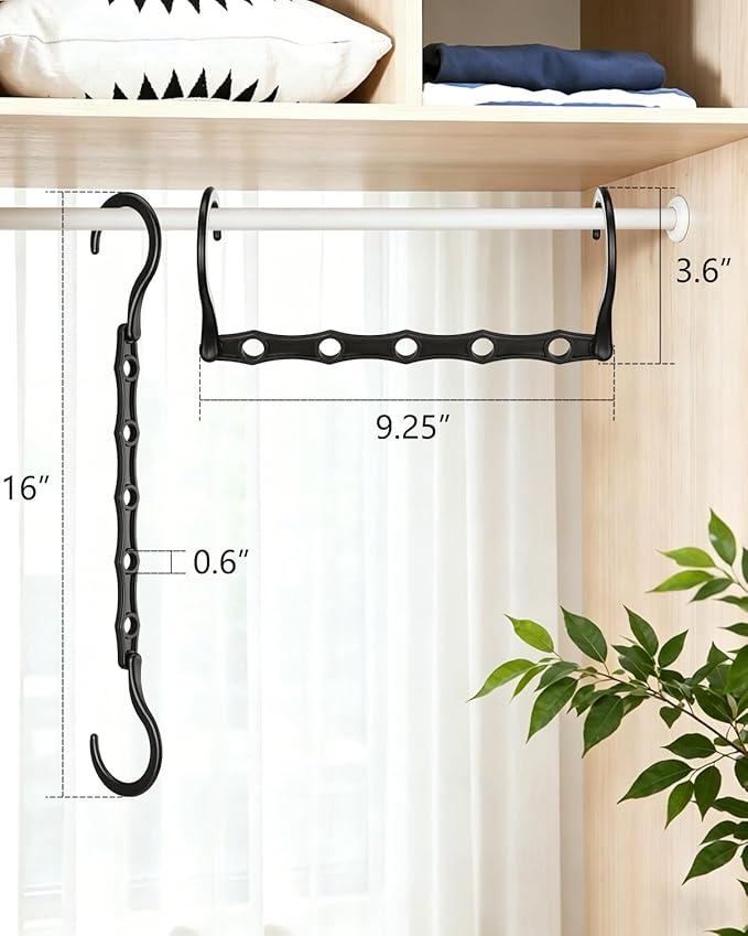AMKUFO Hangers-Space-Saving 16 Pack Space-Saver, Plastic Magic Hangers for Small Closet Organization, Multifuctional Clothes Hangers for Closet Organizer and Storage, Small Sapce Home Essentials