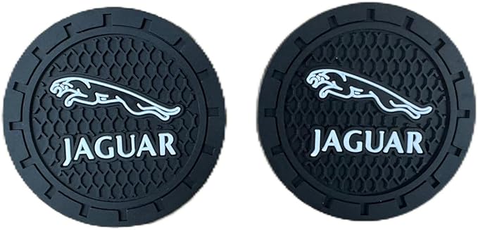 Car Cup Holder Coasters Compatible with Jaguar Series Interior Accessories,Recessed Silicone Anti Slip Cup Holder Coaster Interior Accessories 2.75in 2Pack(Black)