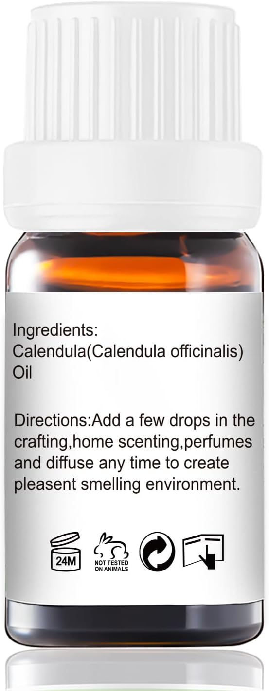 Calendula Essential Oil - Pure Natural Fragrance for Aromatherapy, Perfume Making, Candles, Soap, Room Spray, Diffuser Blends - Organic, 10mL Undiluted - Pack of 2