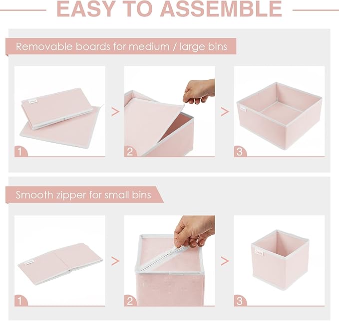 Criusia 8 Pack Underwear Drawer Organizer, Drawer Organizer Clothes, Foldable Cloth Storage Box Closet Dresser Drawer Divider Organizer for Clothes, Scarves