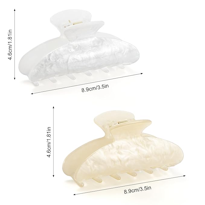 CWJCYTNSN 2 PCS Hair Claw Clips for Women Non-slip Claw Clips Strong Hold Large Hair Clips for Thick Thin Hair Elegant Hair Accessory for Girls