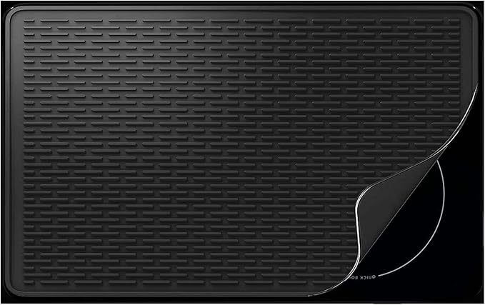YUHFERA Stove Top Cover for Electric Stove - Silicone Stove Mat for Glass Top, Glass Cooktop Protector, XL Dish Drying Mats for Kitchen,Oven Covers for Electric Stove (Black,36 x 21)