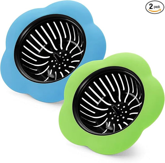 2 Pcs Kitchen Sink Strainer, Upgraded Silicone Sink Drain Strainer for Most Kitchen Sink Drain Basket 4.5" Diameter