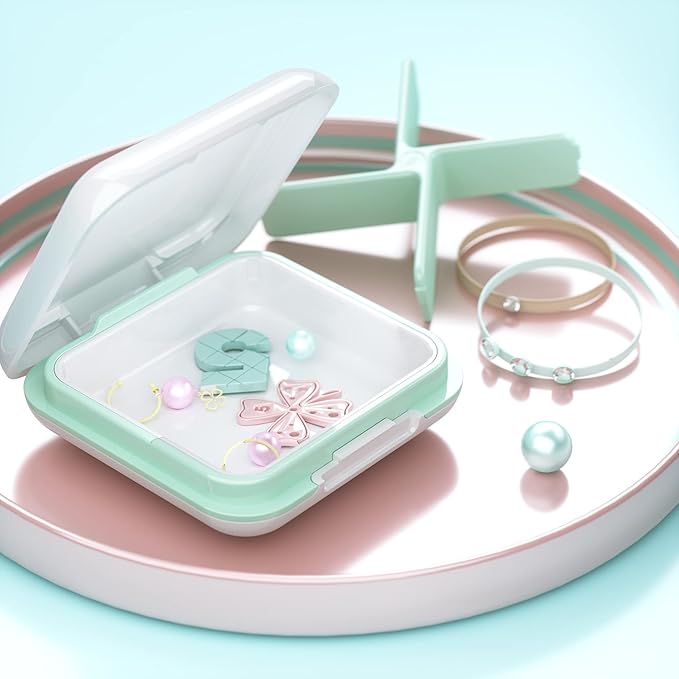 Small Pill Box, Travel Pill Case, Dtouayz Portable Medicine Organizer, Vitamin and Medication Dispenser, Cute Daily Pill Box for Purse or Pocket, Waterproof 4 Compartment Travel Pill Container