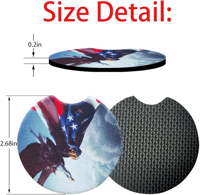 Moly Magnolia 2 Pack Car Coasters for Drinks Absorbent - 2.75 Inch Cute Car Cup Holder Coasters for Women, Removable Cup Holder Coaster for Women Girls, Car Interior Accessories (Style G)