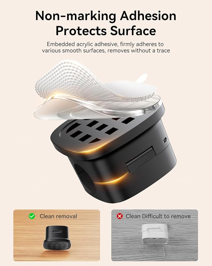 12 Pack Cable Management Cord Organizer,Magnetic Cable Clips-1s Lock,Rocoren Desk Adhesive Cord Cable Clip Wire Holder Keeper for Phone Charger Wire,Nightstand,Car,Office,Desktop Accessory,Black