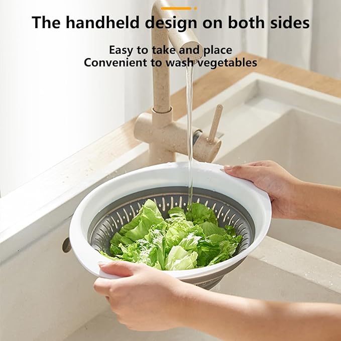 Collapsible Colander and Strainer,Silicone Strainer Colanders & Food Strainers,for Vegetable and Fruit, Kitchen Essentials (2, Pink, 1.3L+2.5L)