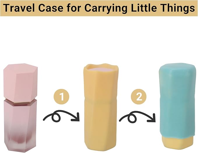 TRANOMOS Silicone Bottle Covers Travel Essentials for Women Men, Beach Vacation Essentials, Travel Size Toiletries Accessories, Cruise Ship Essentials 2026, Must-Haves, Leak-Proofing