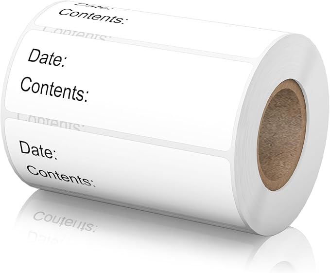 1" x 3" Freezer Labels, 500 PCS Removable Food Storage Stickers, Waterproof & Oil-Resistant Write-On Freezer Labels for Kitchen, Refrigerator, Meal Prep, and Containers, TRSTGIX