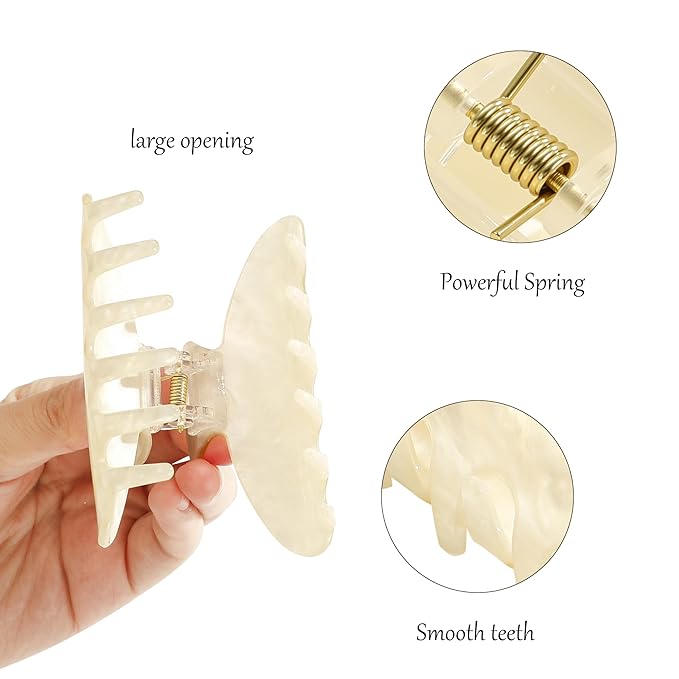 CWJCYTNSN 2 PCS Hair Claw Clips for Women Non-slip Claw Clips Strong Hold Large Hair Clips for Thick Thin Hair Elegant Hair Accessory for Girls