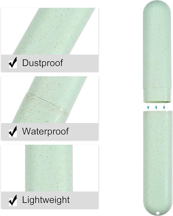 VOCOSTE 1pcs, Traveling Toothbrush Holders Case, PP Toothbrush Case for Travel Business, Green, 8.07''x1.22''x0.83''