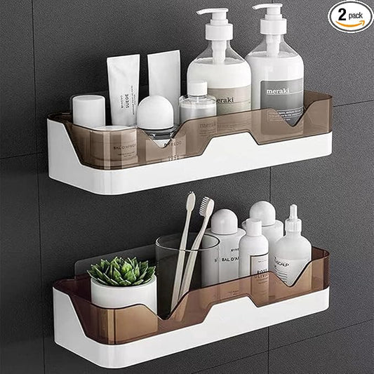 MRPAPA Bathroom Organizer Shower Caddy 2 Pack Wall Mounted Bath Shelves Kitchen Organization and Storage Bathroom Wall Mount Adhesive Shower Caddy Corner Shampoo Holder No Drilling Spice Rack