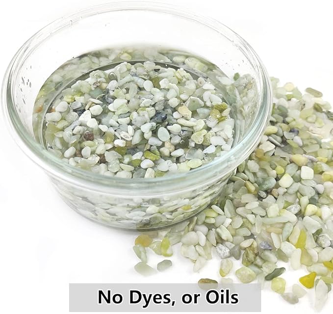 YISZM 2LB Succulent and Cactus Pebbles, 1/5 Inch Jade Natural Decorative Polished Stones, River Rocks for Indoor Plants, Vases, Planters and Outdoor Gardening