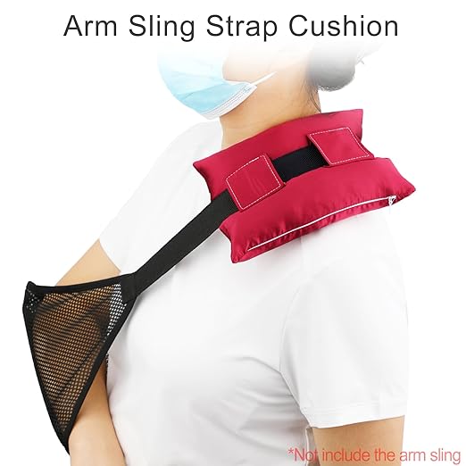 Satin Neck Pad Strap Cushion for Arm Sling Pillow Comfort Support Padding Rotator Cuff Replacemet Surgery Elbow Brace Carry Padded Cover Broken Wrist Hand Injury, Burgundy