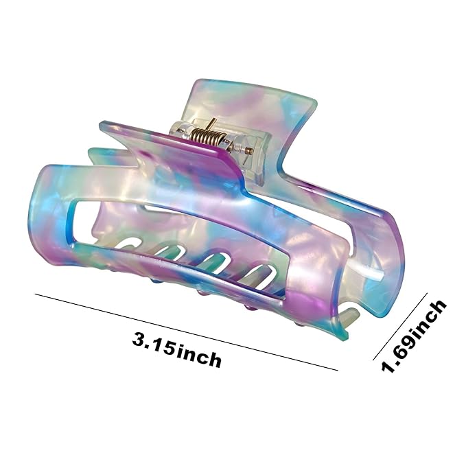 6 Pcs Hair Clip, Acetate Material, French Design Hair Jaw with Tortoise Celluloid Pattern, Medium Size Hair Claw Clips, for Girls and Women