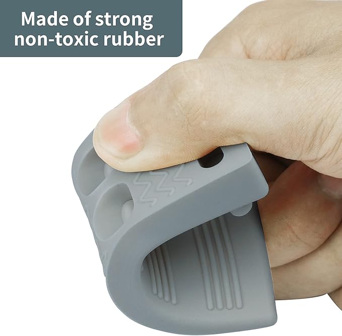 Thin Door Stoppers for Bottom of Door Small Rubber Wedge Flexible and Non Scratching Door Holder - Smart Stackable Slip-Resistant Design (Gray)