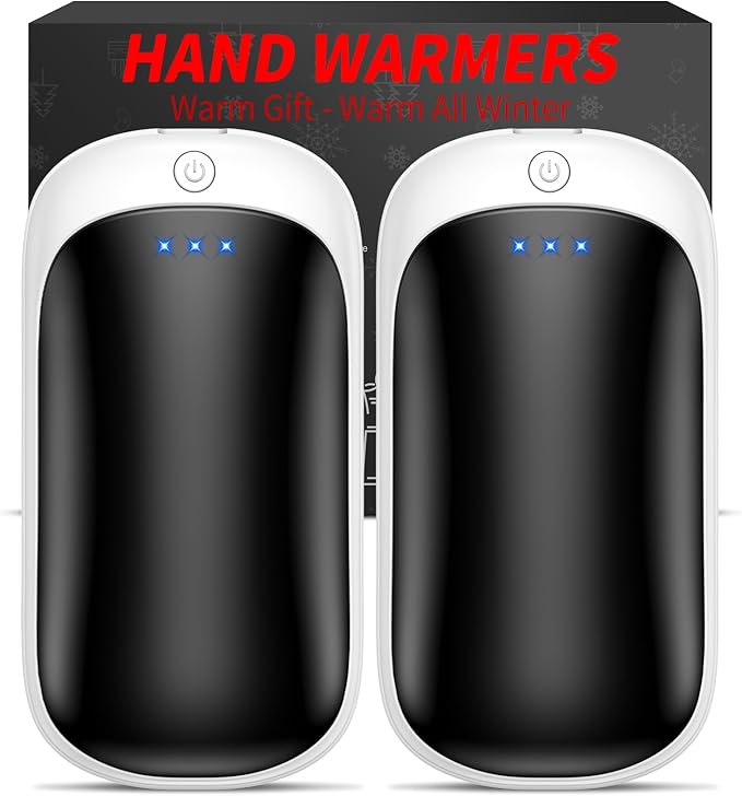 2 Pack Hand Warmers Rechargeable, Portable Electric Hand Warmers Reusable, USB 2 in 1 Handwarmers, Outdoor/Indoor/Warm Gifts for Men Women Kids