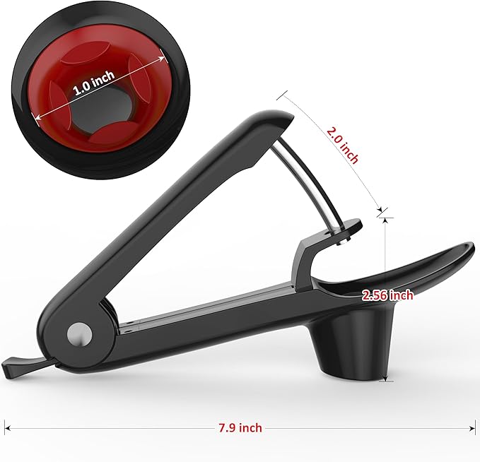 Cherry Pitter - Makmzoon Cherries Corer Cherry Remover Stainless Steel Cherry Pitter Tool for Making Cherry Jam(Black)