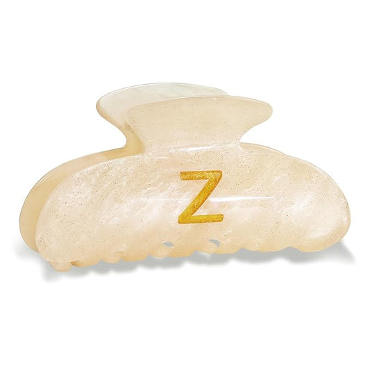 Acrylic Letter Hair Clips for Women - Monogram Hair Claw Alphabet Large Hair Clip, Fashion Glitter Claw Clips Elegant And Durable Hair Accessory, Letter Z