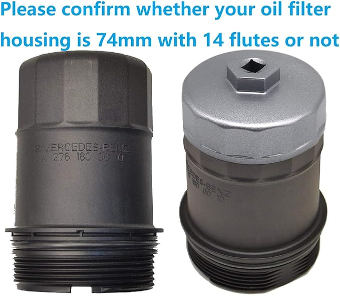 Heavy Duty 74mm 14 Flutes Oil Filter Wrench For Volkswagen, Mercedes Benz, VW, Audi, Porsche, Mazda, Sprinter, Select Mobil1, Bosch and Mahle