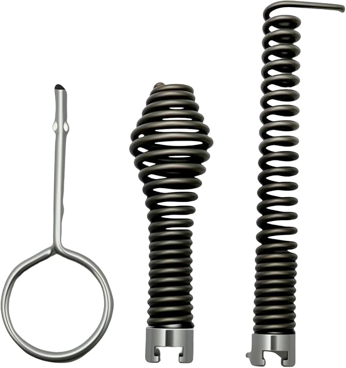 10 Pcs Drain Snake Drill Attachment Set - Drain Auger Cutter Kit Compatible with RIDGID K-400, C-4, C-6, C-7, C-8 & C-9 Drain Machines - Fits 5/8" Cable Heads, Heavy-Duty Drain Cleaning Tips