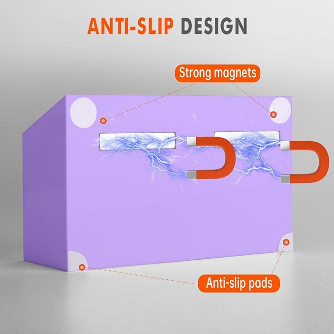 BEYGORM Magnetic Dry Erase Marker Holder for Whiteboard, Non-slip Acrylic Magnet Pen Holder for Fridge Refrigerator, Locker Organizer for Work, Locker Accessories, Pencil Cup for Desk (Purple)