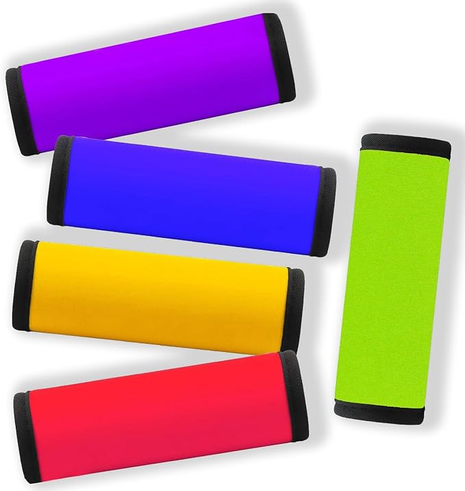Gowraps Neoprene Luggage Handle Wraps for Traveling Bright Color Luggage Tags/Handle Wraps/Handle Covers-Mixed 5 Colors