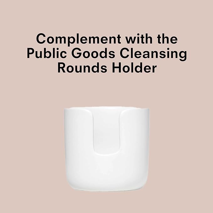 Public Goods Reusable Bamboo Cleansing Rounds | 14 Count Makeup Remover Pads with Cotton Mesh Wash Bag | Alternative to Disposable Cotton Rounds | Gentle, Machine Washable, Vegan Skincare Essential