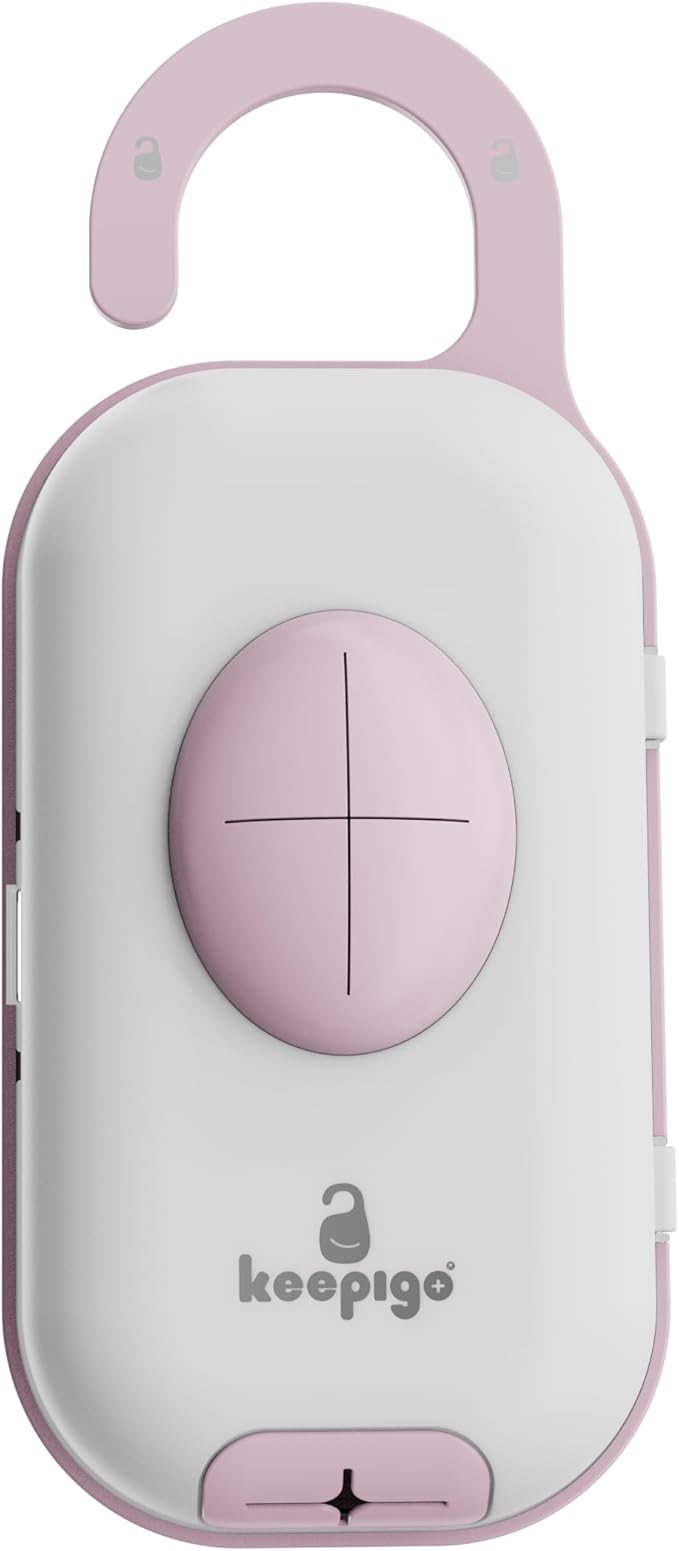 keepigo | Baby Pink Diaper Bag Wipe Dispenser | 3-in-1 Portable Diaper Caddy Organizer, Baby Wipe Holder with Disposable Bags | Baby Essentials for Newborns, Toddlers, Travel & Baby Shower Gifts