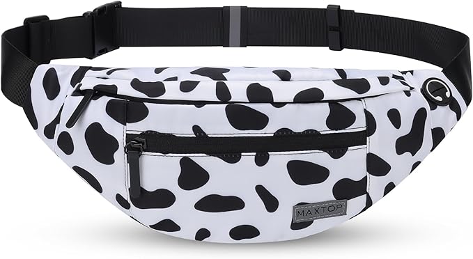 MAXTOP Large Crossbody Fanny Pack with 4-Zipper Pockets, Gifts for Enjoy Sports, Festival, Workout, Traveling, Running, Casual, Hands-Free Wallets, Waist Pack, Phone Bag, Carrying All Phones