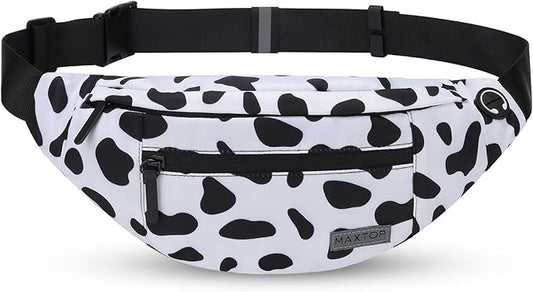 MAXTOP Large Crossbody Fanny Pack with 4-Zipper Pockets, Gifts for Enjoy Sports, Festival, Workout, Traveling, Running, Casual, Hands-Free Wallets, Waist Pack, Phone Bag, Carrying All Phones