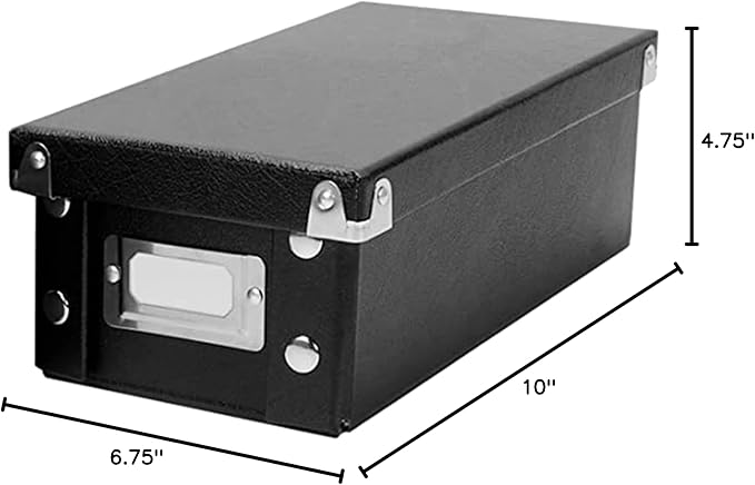 Snap-N-Store Index Card Holder Storage Box - Collapsible Organizer Box fits 1100 Flash Cards - Business, Recipe, or Note Card - 4 x 6, 1 Pack, Black