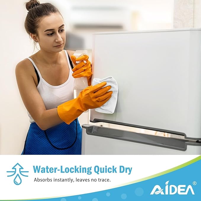 AIDEA Microfiber Cleaning Cloth White-400PK, Soft Microfiber Towels for Cars, Absorbent Cleaning Rags, Lint-Free Streak-Free Wash Cloths for House, Kitchen, Window,11.5"×11.5"