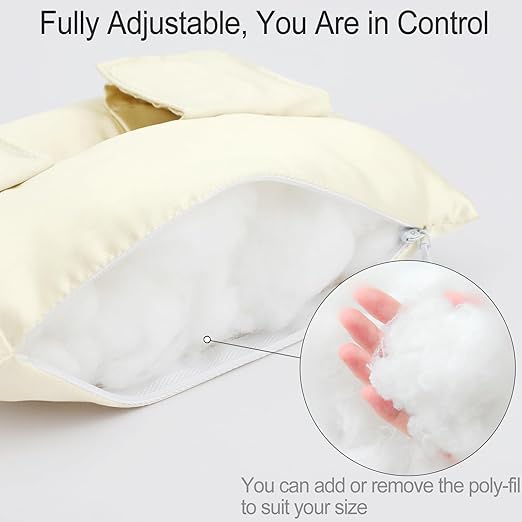 Satin Neck Pad Strap Cushion for Arm Sling Pillow Comfort Support Padding Rotator Cuff Replacemet Surgery Elbow Brace Carry Padded Cover Broken Wrist Hand Injury, Champagne