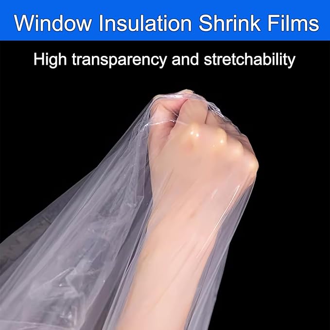 Thermal Shrink Window Insulation Film Kit 5 Pack (47"x315") – Heavy-Duty, Custom-Cut to Size | Blocks Drafts, Saves Energy | Easy DIY Install & Remove with Tape | Fits Home, Office, RV
