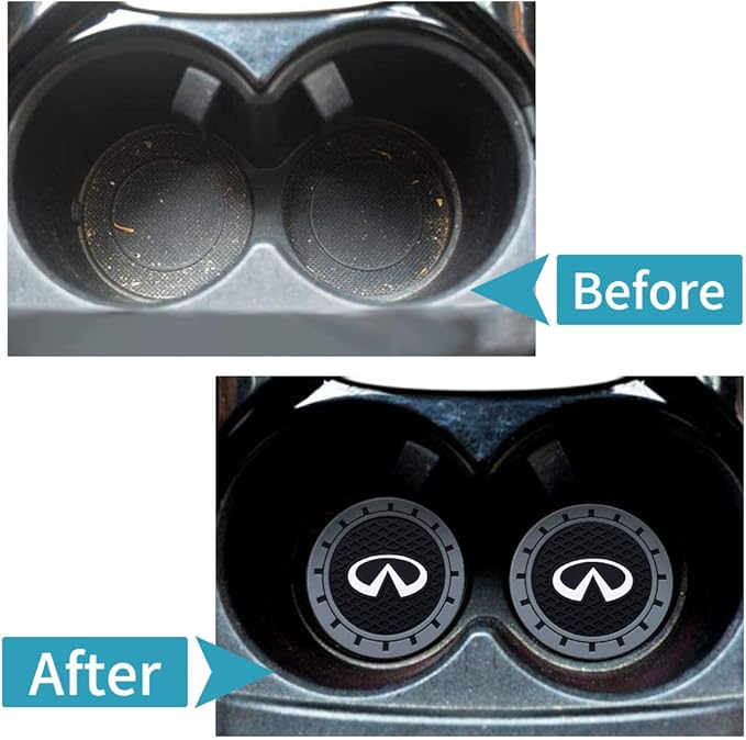 Cup Holder Insert Coaster Fit Infiniti G35 G37 Q50L QX50 Q50 QX56 Q60 QX60 QX70 Q70L QX80,Anti Slip Car Cup Coaster Interior Accessories