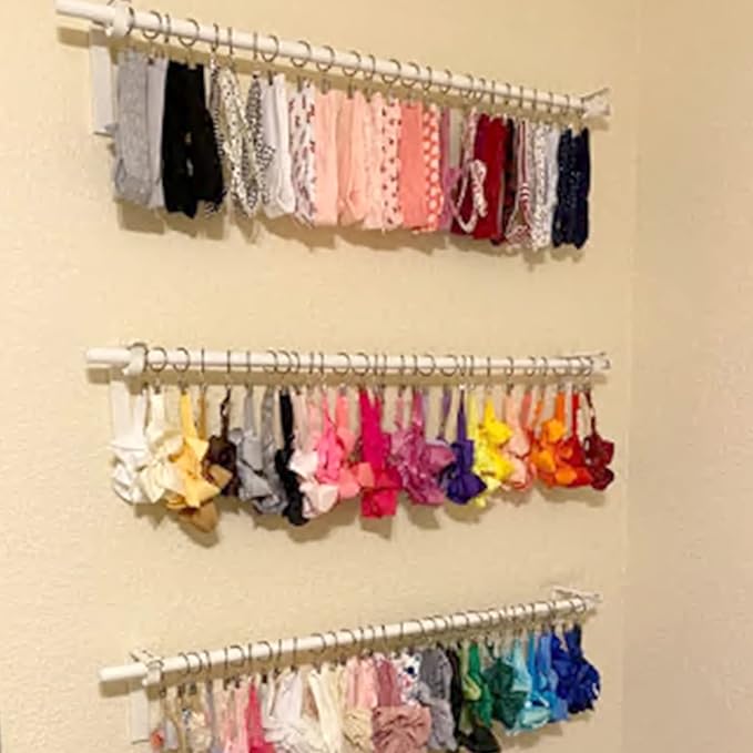 WeeksEight 100 Pack Bronze Curtain Rings with Clips, Curtain Hooks Hangers Clip Rings for Hanging Drapes Bows Hat, Drapery Rings 1 in I D, Fits up to 5/8 in Diameter Curtain Rod.