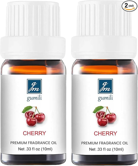Cherry Essential Oil - Natural Fragrance for Aromatherapy, Body, Perfume Making, Candles, Soap, Room Spray, Diffuser Blends - Pure Home Fragrance, 10mL Undiluted - Pack of 2