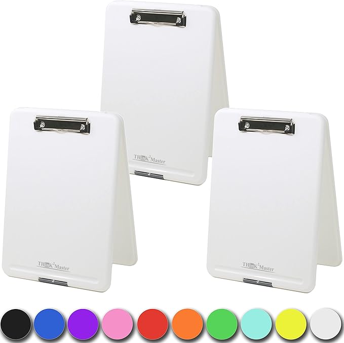 Think2Master [3 Pack] White Plastic Storage Clipboard. | 25% Heavier & Sturdier| Heavy Duty and Won’t Flex Like Other Brands (Compare The Weight). Storage Compartment Holds 150 Letter Sized Paper.